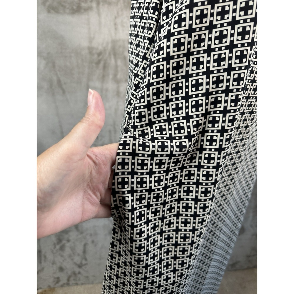 Abercrombie & Fitch Womens XS One Shoulder Tie Scarf Maxi Dress Black Beige - Picture 14 of 15
